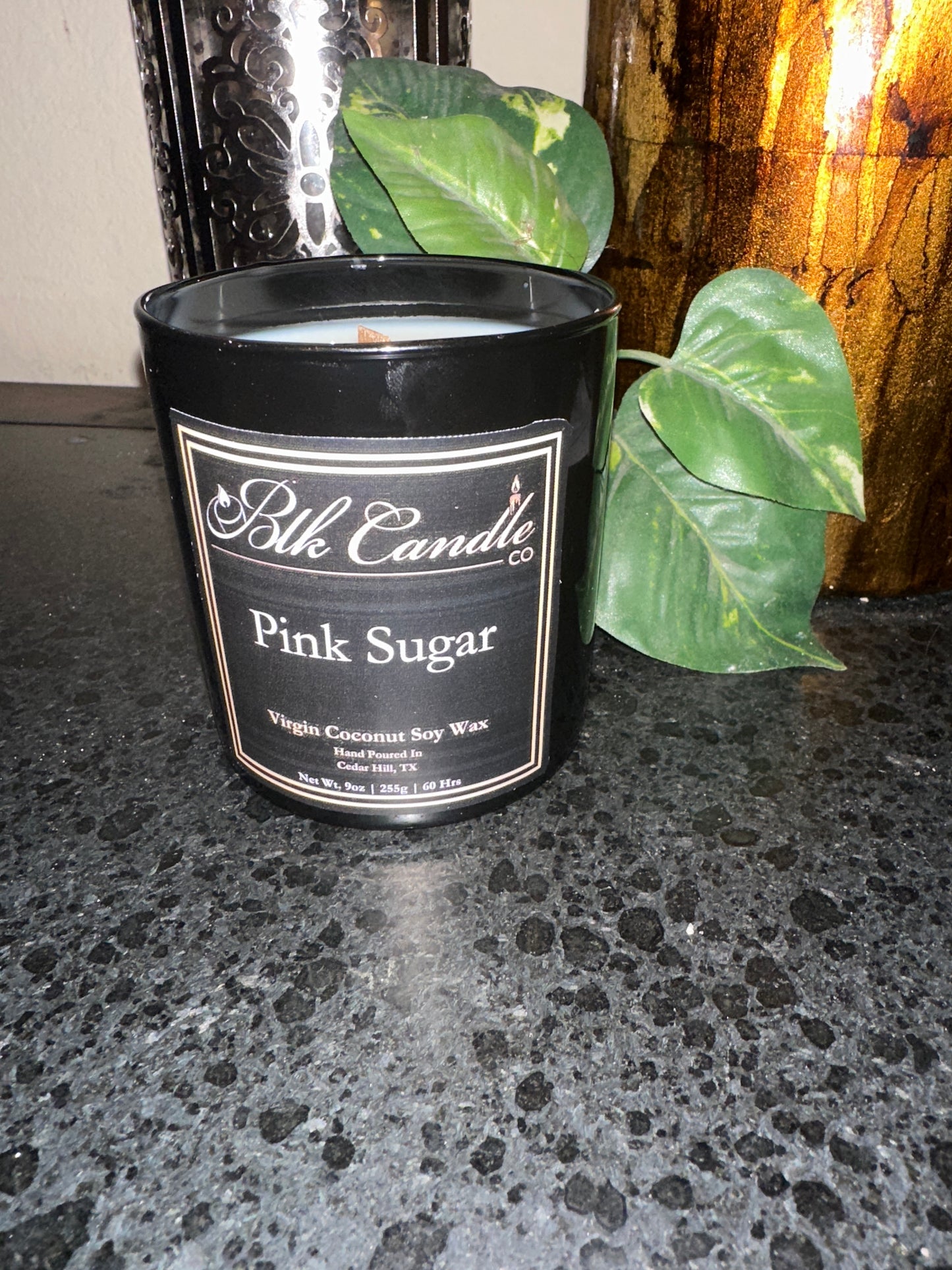 Pink Sugar Candle Jar
